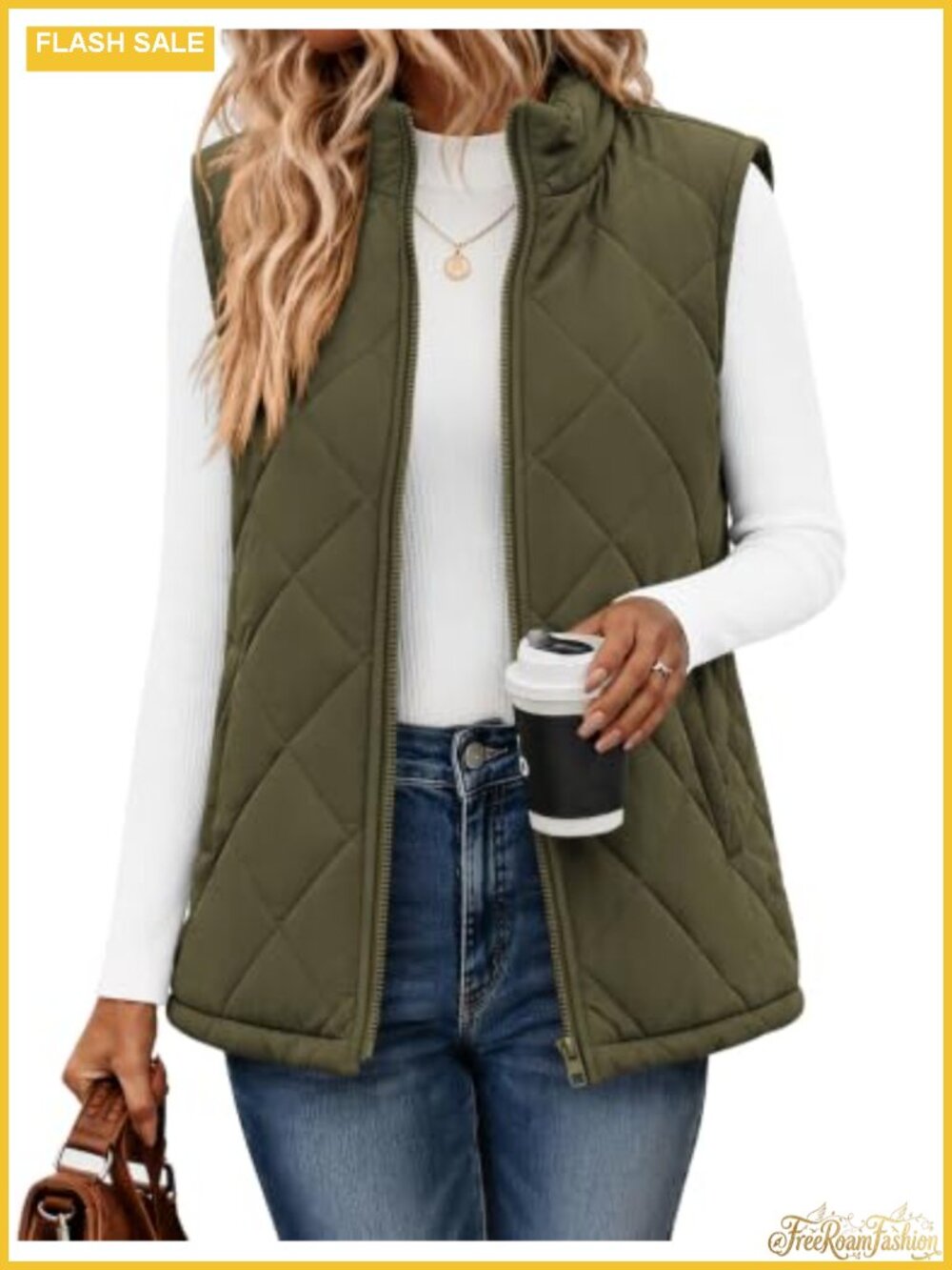 Zeagoo Womens Puffer Vest Zip Up Sleeveless Jacket Quilted Fall Winter Coat